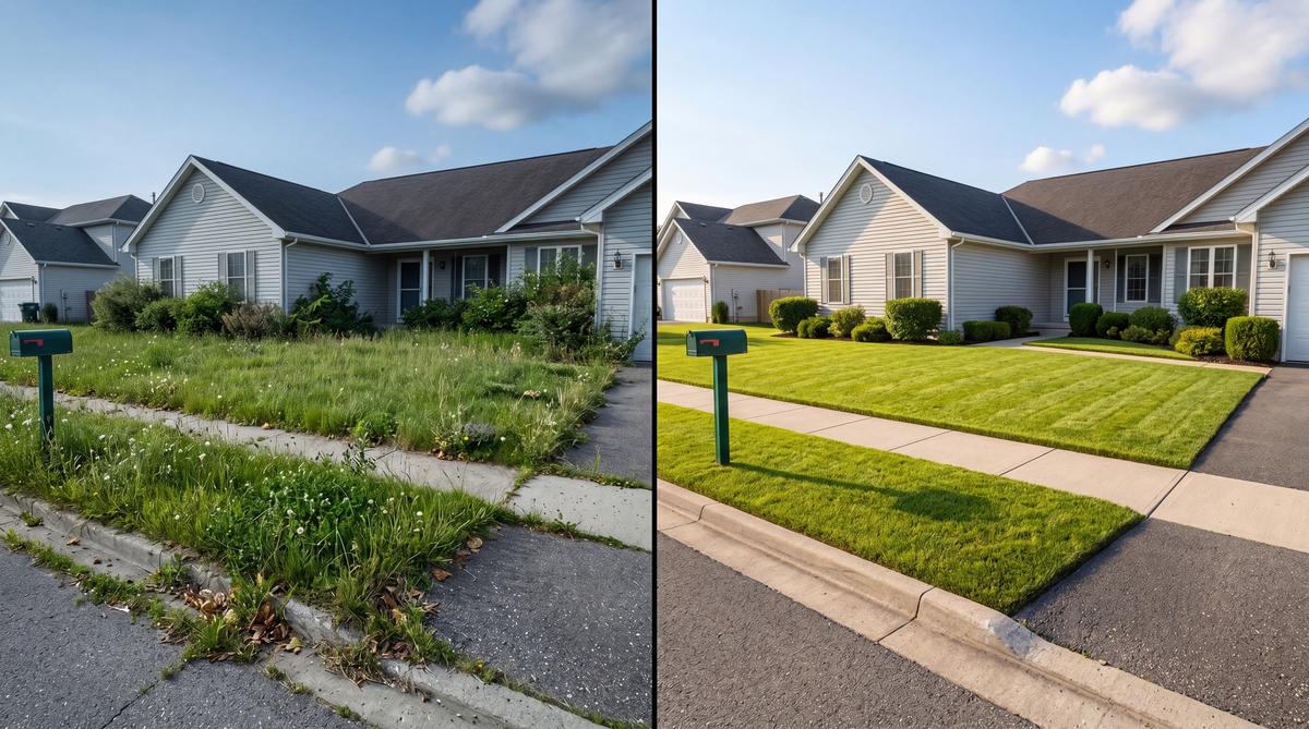 Lawn Transformation Before & After